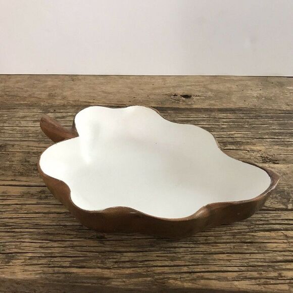 Wooden Monkey Pod Handmade Upcycled Leaf Bowl - Picture 1 of 11